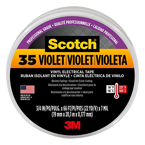 3M 11271-Ba-5 054007112716 Scotch #35 Vinyl Electrical Tape, Violet, 3/4 In. By 66 Ft #TOP9
