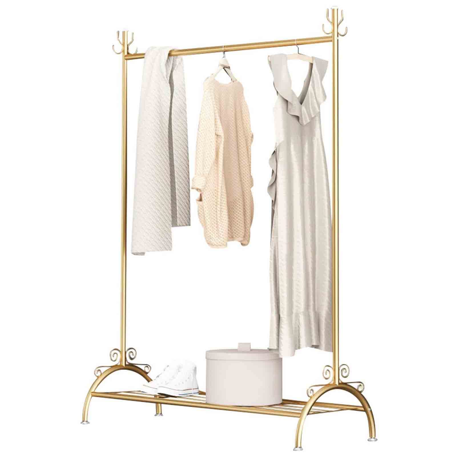 Porte-vêtements avec crochets et étagère de rangement pour meuble de maison en chambre