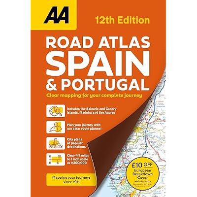 AA Road Atlas Spain & Portugal flexi bound
