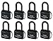 FIGODEÂ® Outdoor Waterproof Padlocks, Covered Heavy Duty Laminated Steel Locks, Lock Set with Keys, 2.2 in. Wide, 8-Pack Keyed Alike Long Padlocks