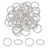 UNICRAFTALE 50pcs 12mm Twist Round Jumps Rings Open Connector Rings Stainless Steel Metal Jump Ring Jewelry Connectors for DIY Jewelry Making Stainless Steel Color