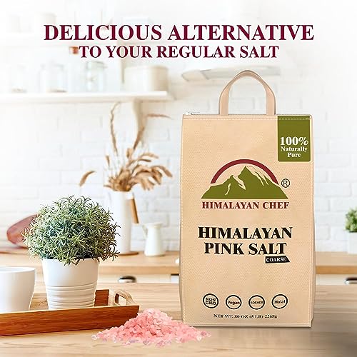 Image of Himalayan Chef Pink Salt Coarse Grain, Salt for Grinder Refill - 5 lbs Bags | 100% Natural Salts, Non-GMO & Gluten Free, Food Grade with Rich of 84 Minerals - Pack of 2