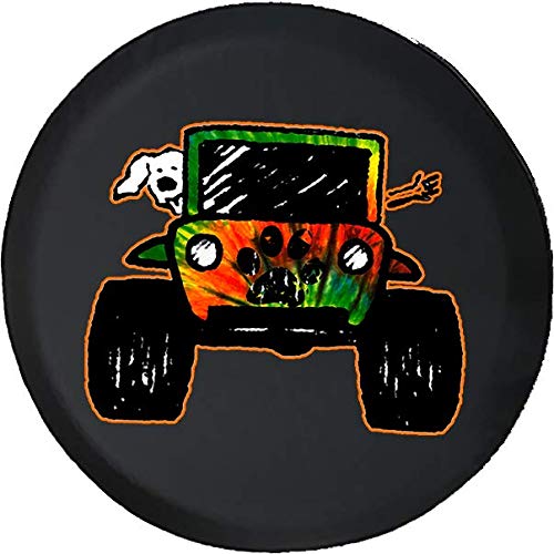 Spare Tire Cover Tie Dye Paw Print Wave Offroad 4x4 Girl (Fits: SUVs Camper Accessories RV Accessories Size