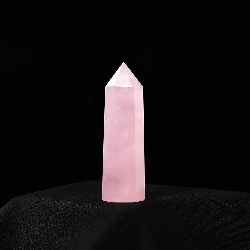 Cristal de cuarzo rosa hexagonal de 7-8cm como regalo de inauguración de casa