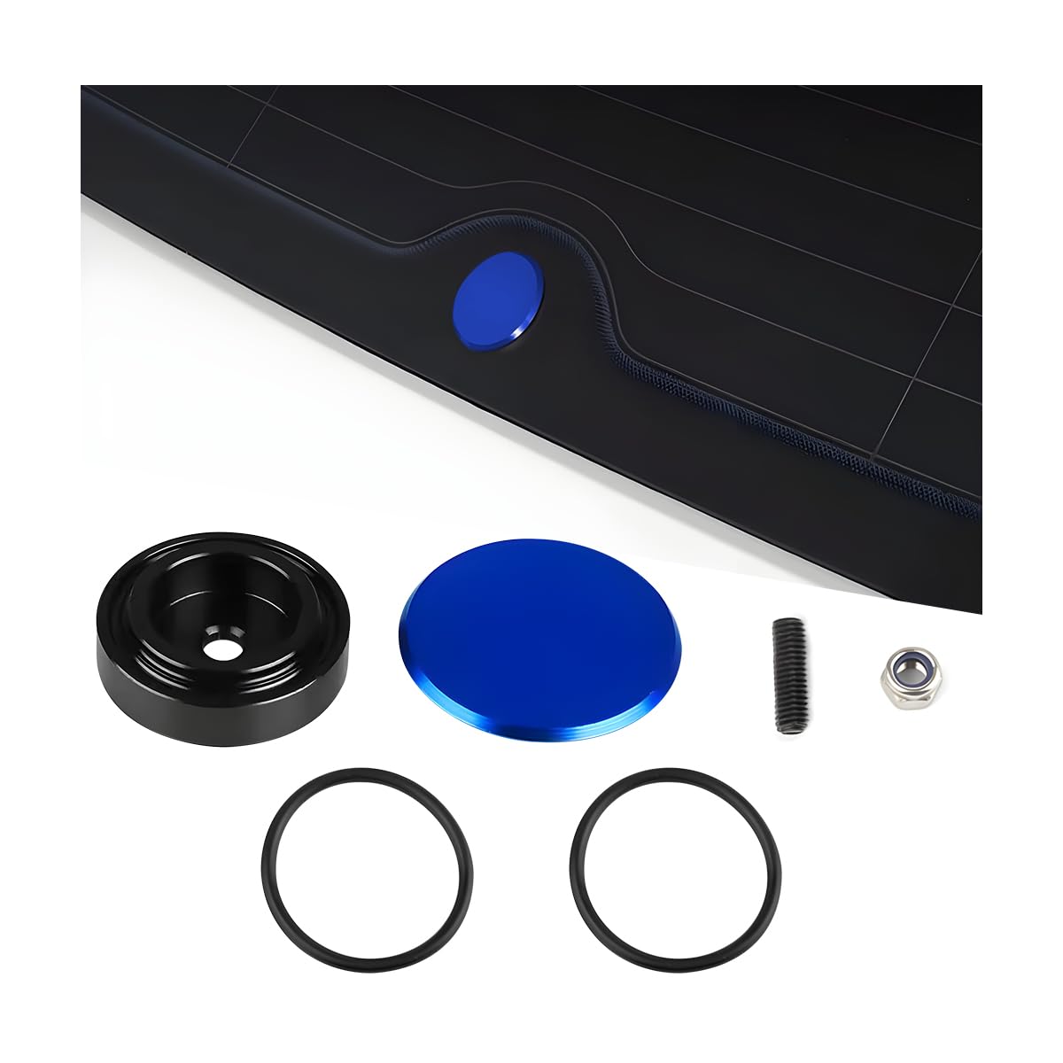 Rear Wiper Delete Plug Kit For Honda/Acura - Waterproof Aluminum Cap Cover (Blue, Red, Black, Silver) - View #5