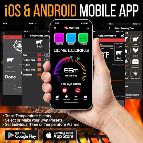 Nutrichef Wireless Meat Thermometer with 2 Stainless Steel Probes, Bluetooth and WiFi Smartphone App for Monitoring Food Temp and Remote Alerts, Digital Display, for Grilling and BBQ Smoking image 6