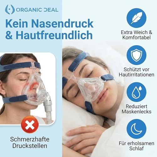 Organic Deal CPAP Nasenpads – CPAP Nasenbrücke für Masken – CPAP Nasenpolster Maske - Nasenpad – Schützen Sie Ihre Nase und reduzieren Sie gleichzeitig CPAP Maskenlecks (5er-Pack)