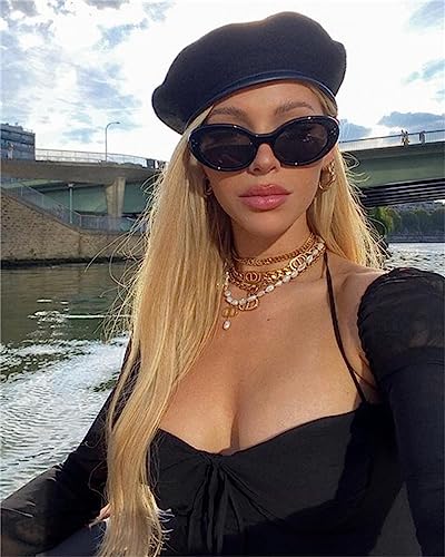 GIFIORE Retro Oval Sunglasses For Women Vintage 90s Cat Eye Frame Sun Glasses2