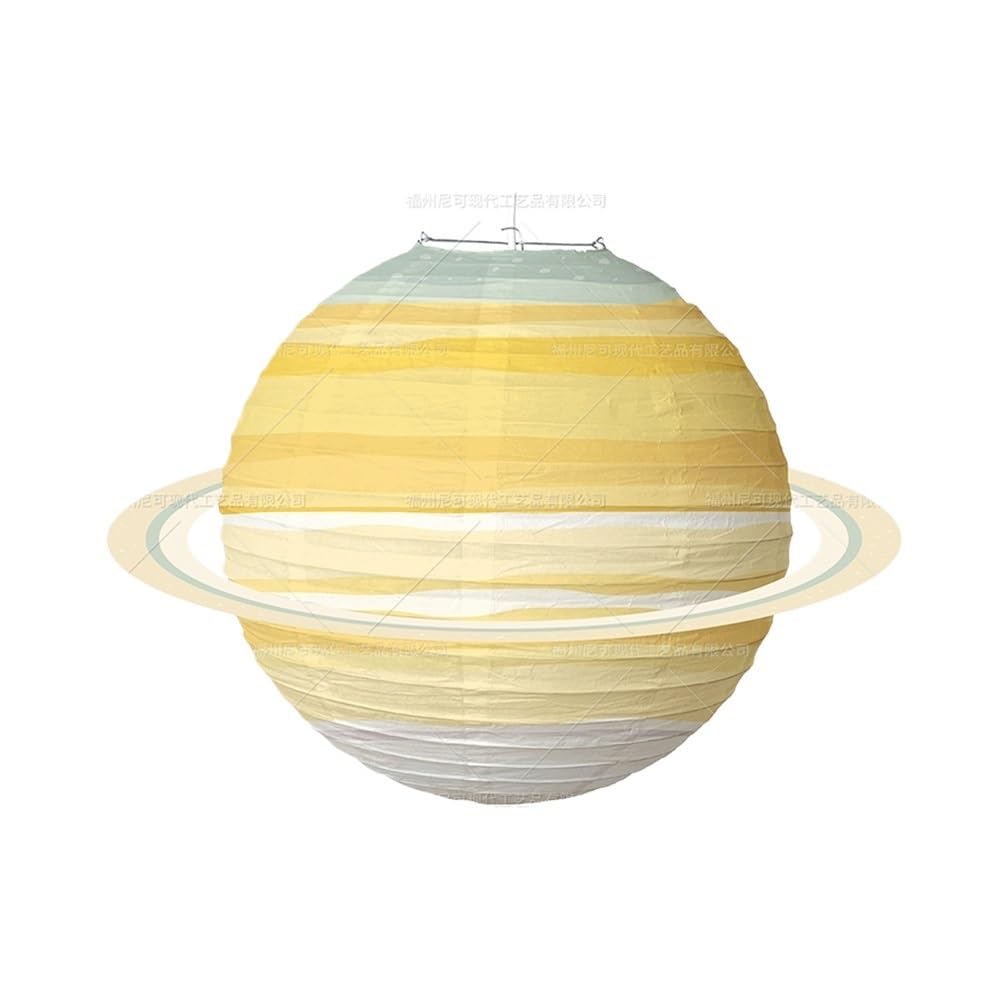 Eight Planets Foldable Starry Paper Lanterns Outer Space Planet Theme Happy Birthday Party Decor Planet Paper Lantern(White)