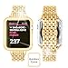Ezzdo Apple Watch Diamond Band, Rhinestone Luxury Diamond Stainless Steel Replacement Bands For Apple Watch 38mm 42mm series 1/2/3 (Gold, 38mm)