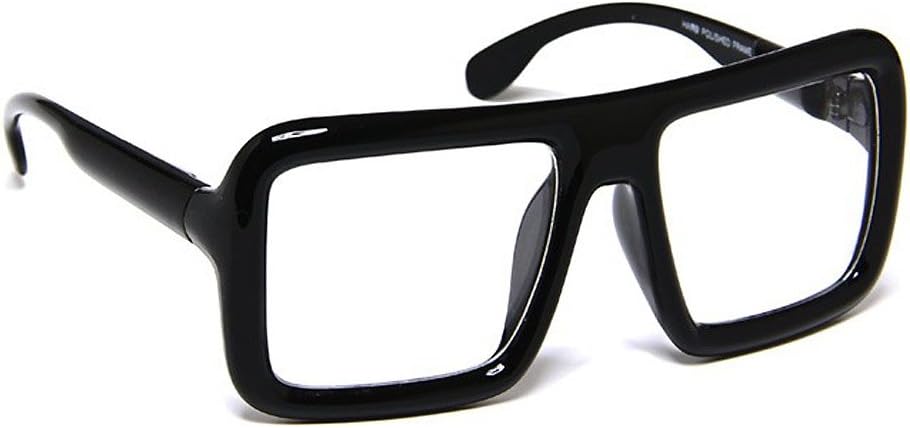 Black Thick Square Glasses Clear Lens Eyeglasses Frame Super Oversized Fashion