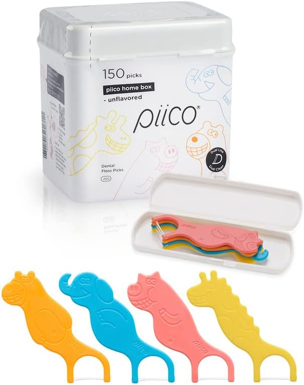 Buy Piico Dental Floss Picks, Dual Line Unflavored Kids Flossers