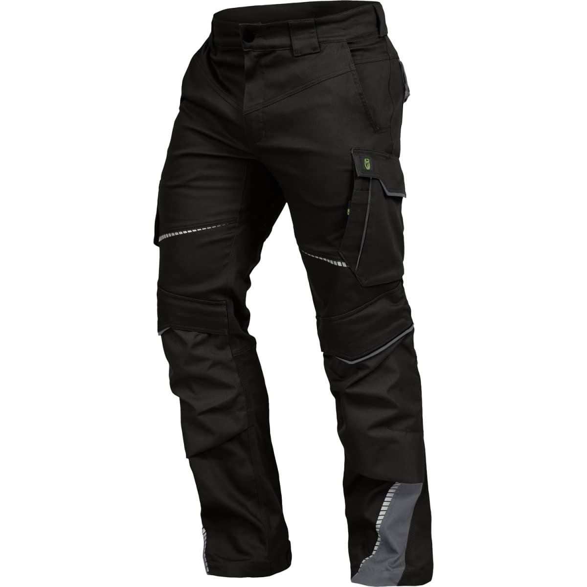 Leibwächter Flex-line Arbeitshose Herren – schwarz/grau – Gr. 50 – Bequeme Workwear mit Elastan (Spandex) – 60°C waschbar & trocknergeeignet – erhöhte Reißfestigkeit – für verschiedenste Berufe