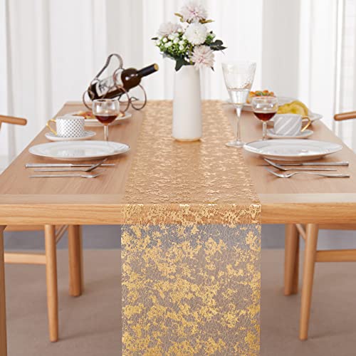 Jocecor Silver Table Runner, 11"X360"/30Ft/10Yd Glitter Metallic Foil Thin Mesh Table Runners Roll, Table Decorations For Party, Wedding, Baby Shower, Diy, Banquet, Birthday, Christmas, Table Decor #TOP1