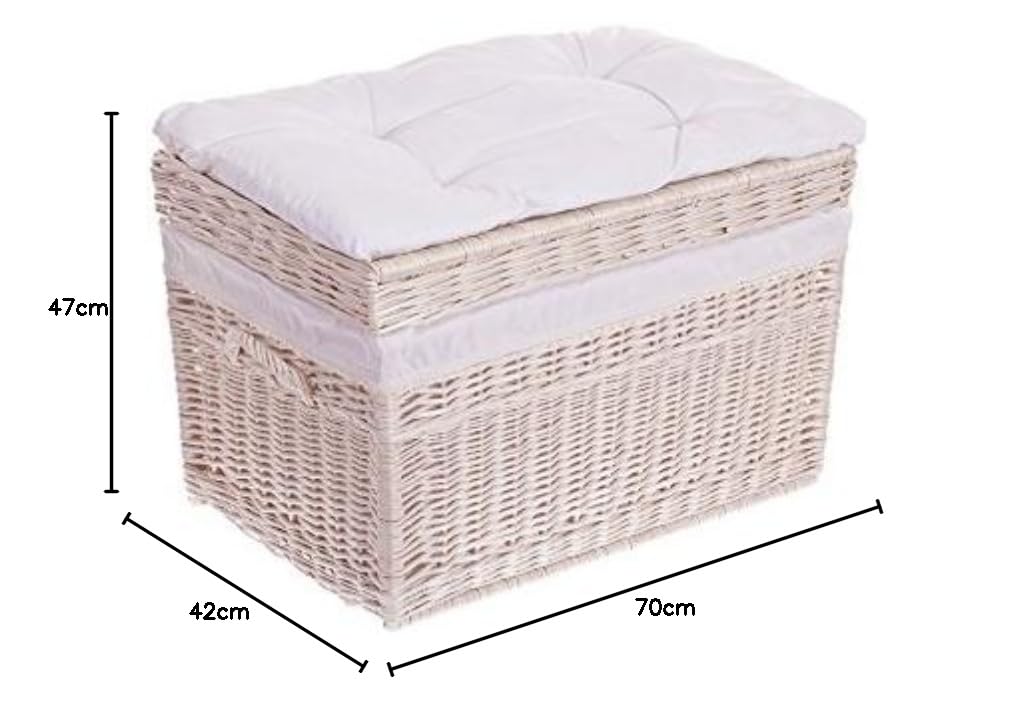 S de wicker24 558 – 70/W/O baúl de Mimbre, Cesta, Beige, 70 x 42 x 47 cm
