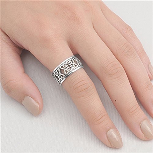 CHOOSE YOUR COLOR Sterling Silver Celtic Knot Ring2