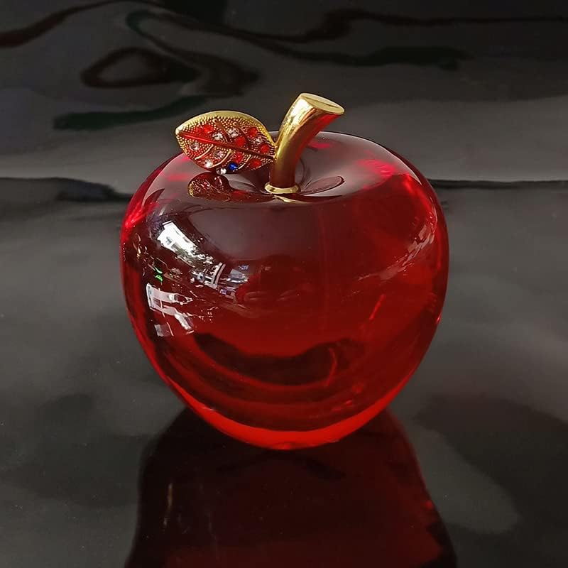 クリスタルガラス赤リンゴ文鎮飾りフルーツガラス置物クリスマス誕生日ウェディングギフトダイニングテーブル家の装飾