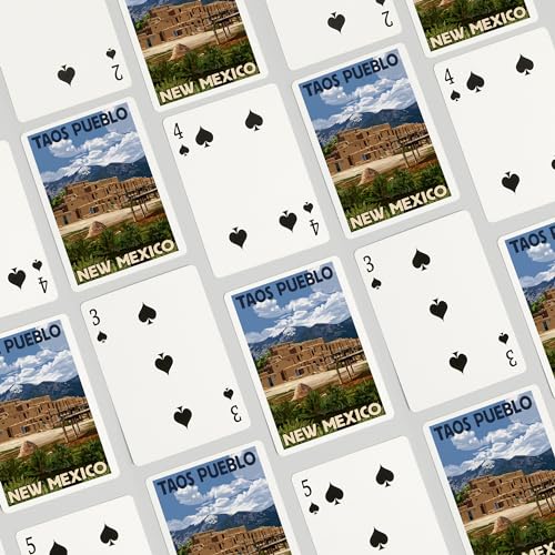 Lantern Press Taos Pueblo New Mexico Naipes Poker miniatura 4