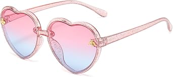 WZWLKJ Heart Shaped Bee Cute Fashion Sunglasses for kids UV 404 Protection Outdoor Beach Holiday Valentines Day Accessories