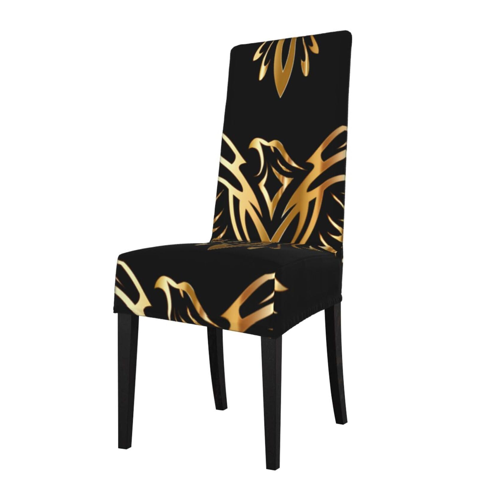 Hjfczh Black Phoenix Prints Dining Chair Throw Covers – Stretchy Spandex Furniture Layers For Refreshing Your Space - No Ironing Needed