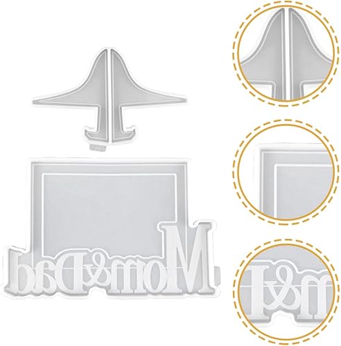 Miniatura 9 de Didiseaon 1 juego de marcos de fotos para el día de la madre, moldes de resina de silicona, molde de silicona para mamá, papá, molde de marco de