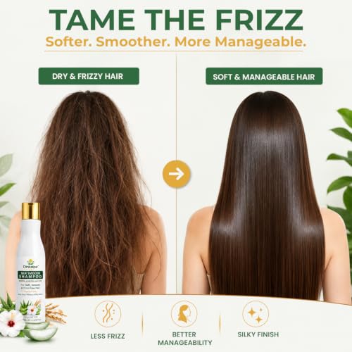Image of Silk Smooth Shampoo with Aloe Vera, Hibiscus, Rice Water & Hydrolyzed Keratin | Modern Ayurveda Hair Care | For Soft, Smooth & Frizz-Free Hair | Suitable for Men & Women | 200ml