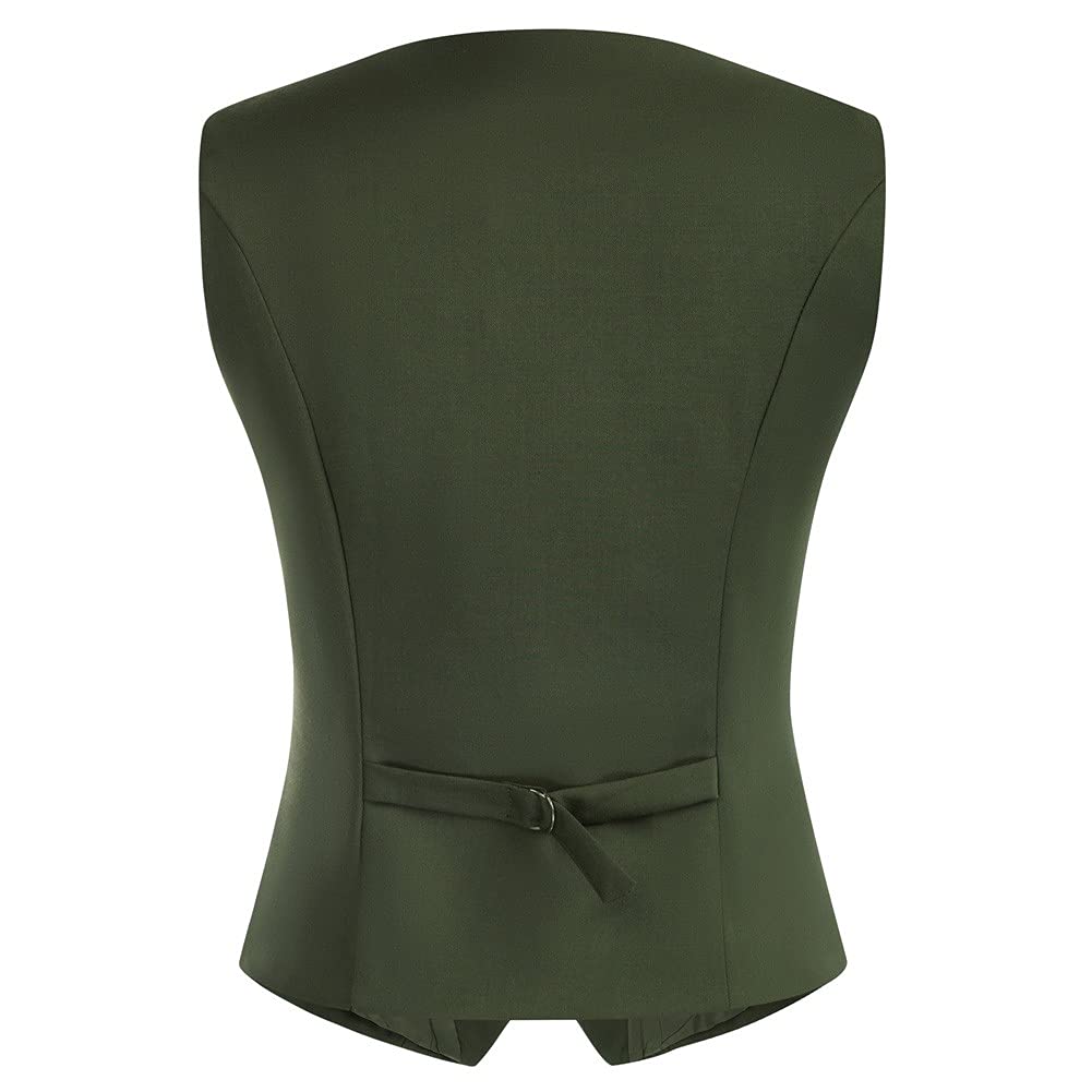 Belle Poque Chaleco de mujer cruzado de color liso formal retro estilo empresarial