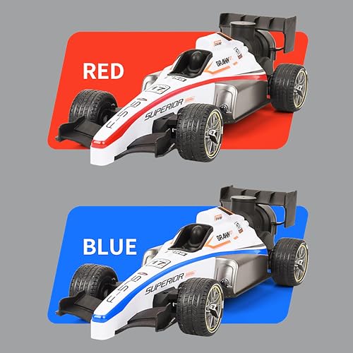 Image of VGRASSP 1:14 Scale High Speed F1 Formula Racing Car Toy for Kids with Joystick Remote Control and Rechargeable Battery for Car - LED Lights, 2 WD Smokey Mist Spraying Car - Multicolor