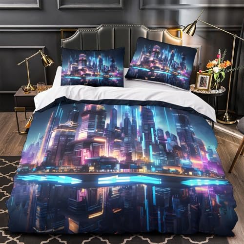 Parure de lit cyberpunk housse couette 135x200 microfibre douce - 2