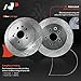 A-Premium 12.20 inch (310.00mm) Rear Drilled and Slotted Disc Brake Rotors Compatible with Lexus Models - IS250 2010-2015, IS350 2006-2015, GS300 2006, GS350 2007-2011, GS430, GS450h, GS460, 2-PC Set