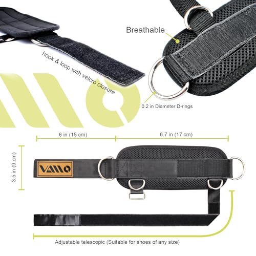 Image of VAIIO Ankle Straps for Cable Machines,Adjustable Comfort fit Neoprene, Reinforce Double D-Ring - Premium Ankle Cuffs to Improve Abdominal Muscles, Lift The Butts, Tone The Legs for Men & Women
