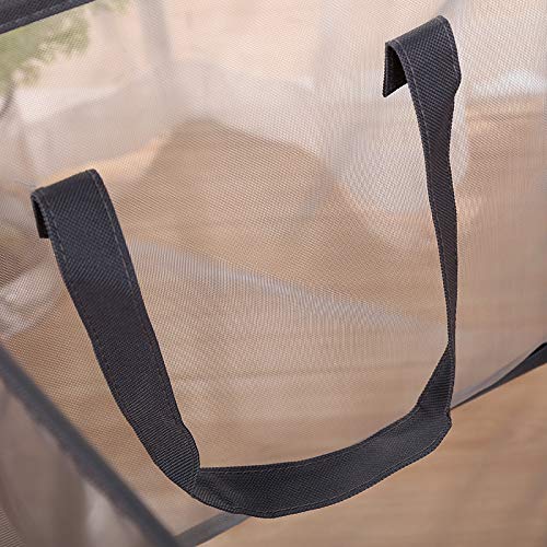 VELIHOME Cesta de roupas de brinquedo dobrável dupla – Cesta de roupas de malha dobrável grande para