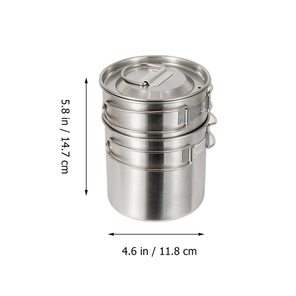 Juego de Tazas Plegables 700ml 2 Piezas de Acero Inoxidable