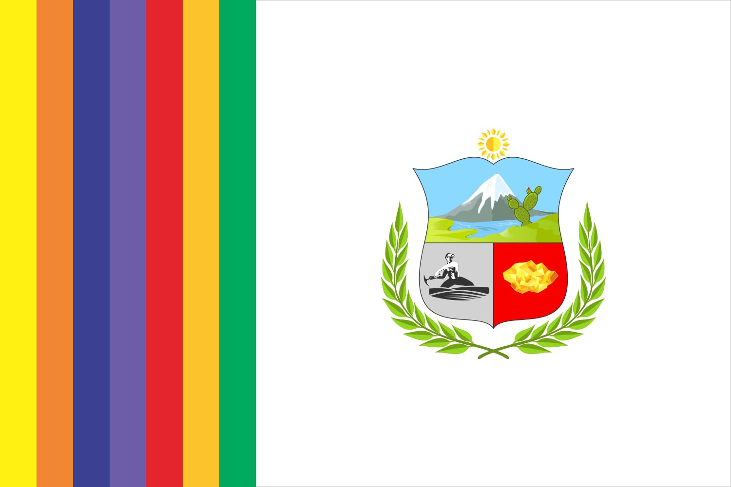 Drapeau de la Région Apurimac avec finitions haut de gamme