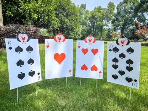 4pcs Queen's Soldiers Big Cards Yard Signs 22.9"*14"with Stakes A...