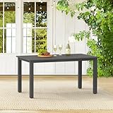 Cozyman 6-Person HDPS Outdoor Dining Table, Weather-Resistant Rectangle Patio Dining Table, 500 LBS Weight Capacity, Outdoor Patio Table for Outside Indoor, Lawn, Garden, and Backyard, Dark Gray