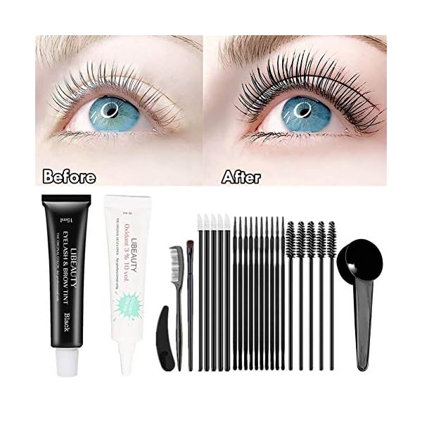 Libeauty-Black-Lash-Tint-Kit-Keratin-Black-Eyelash-Dye-and-Eyebrow-Tint-6-Week-Lash-Tinting-Look-For-Lash-PermLiftLamination-TreatmentBlack-Tint-Kit-Only Black Lash Tint Kit, Keratin Black Eyelash Dye and Eyebrow Tint, 6 Week Voluminous Brow Tint, Tinting Look For Lash Perm/Lift/Lamination Treatment (Black Eyelash Tint Kit Only)