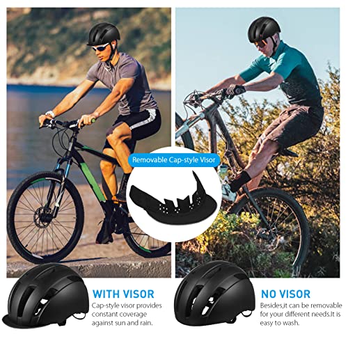 Casco de bicicleta transpirable burko con visera desmontable protectora 5