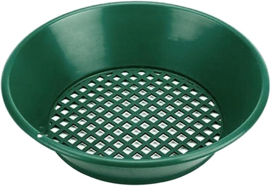 14Inch Gold Pan Sieve Sand Basin Sand Sifting Pan Mesh Classifier Detecting Tool Mesh Secreen for Sand and Beach Metalac Gold Panning Equipment and Sluice Bundle Gold Panning Tools