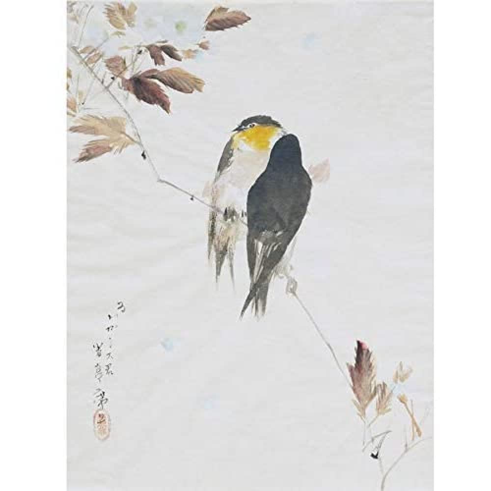 Artery8 Watanabe Seitei Birds On Branch Drawing Art Print Canvas Premium Wall Decor Poster Mural