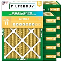 Filterbuy 17x22x1 MERV 11 Pleated AC Furnace Air Filters, 2