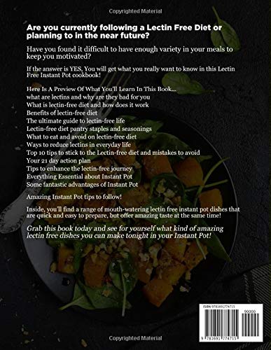 Lectin Free Instant Pot Cookbook: 100 Most Wanted Lectin Free Recipes for Your Instant Pot Pressure Cooker to Lose Weight, Heal Gut and Live Lectin-Free