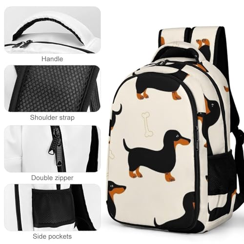 Backpack with Multi-Pocket, Men Women Wiener Dog Doxie Dachshund Weiner Dog Pet Dogs Novelty Portable Lightweight Shoulder Bag, Versatile Large Capacity Backpack4