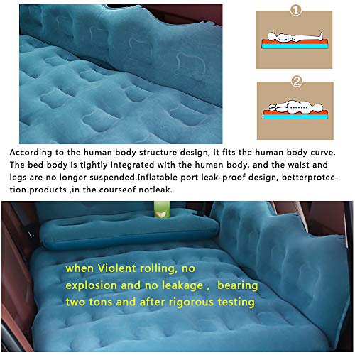 hikotor Car Inflatable Air Mattress Back Seat Pump Portable Travel Camping Sleep Pad Cushion Bed fits Universal SUV Truck Minivan | Compact Twin Size
