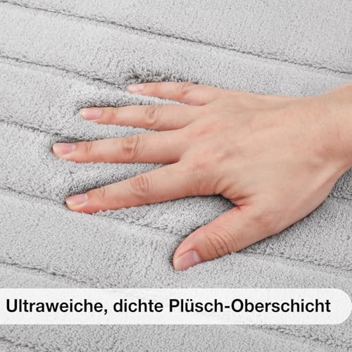 Treeboy Kurzflor Teppich Wohnzimmer, Teppich Groß 160 x 230 cm, 3D Halbkreismuster Carpet Hellgrau Waschbarer Teppiche Schlafzimmer Flauschige Rugs, Teppiche Gegend Mit Rutschmatte