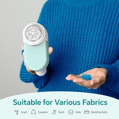 Image of BEAUTURAL Fabric Shaver and Lint Remover, Rechargeable Sweater Defuzzer with 2 Speeds, 1 Replaceable 6-Leaf Blade, Remove Fuzz, Lint Balls, Pills, Bobbles for Clothes and Furniture