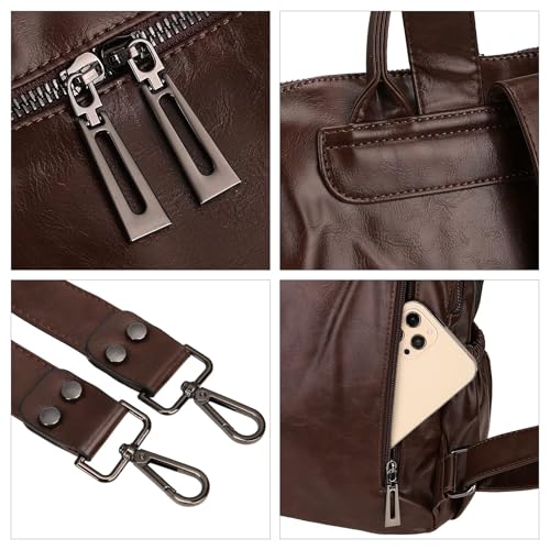 Image of Uromee Backpack Purse for Women Vegan Leather Ladies Fashion Travel Tassel Shoulder Bag Convertible Coffee bag