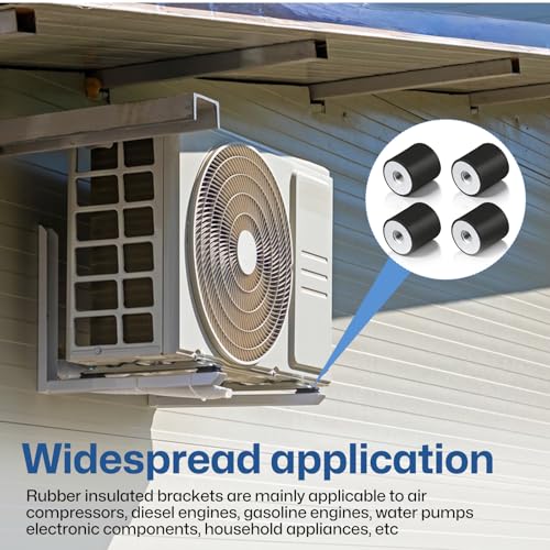 4 Stück Gummipuffer M8, 40 x 50mm Gewindebuchsen Gummi Isolator Halterungen Anti-Vibrations-Isolationshalterung Gummilager für Luftkompressoren Dieselmotoren Benzinmotoren