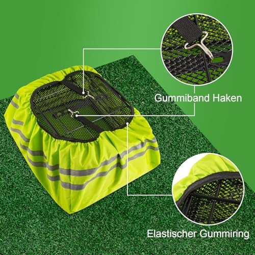 Regenschutz Fahrradkorb,Fahrrad Korbabdeckung Wasserdicht mit Reflektorstreifen,Fahrradkorb Abdeckung Für alle Fahrradkörbe,Fahrradkorbs Abdeckung Hinten Mit Aufbewahrungstasche (Fluoreszierende Grün)