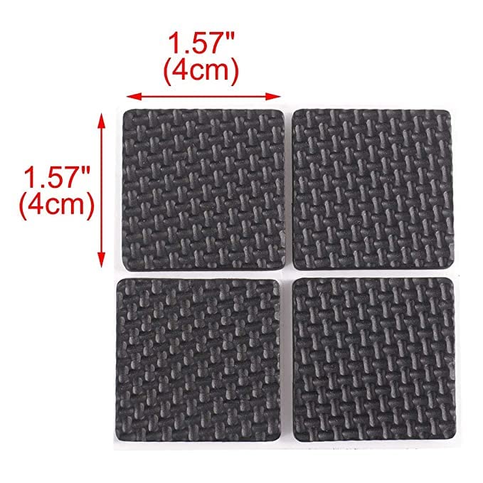 Prostuff.in Furniture Silicone Protection Cover || Square Shape Rubber Floor Protector, Non Slip Furniture Pads, Sofa Bed Balance Pad Noise Insulation Pad,4 Cm Black Color,8 Pcs 3